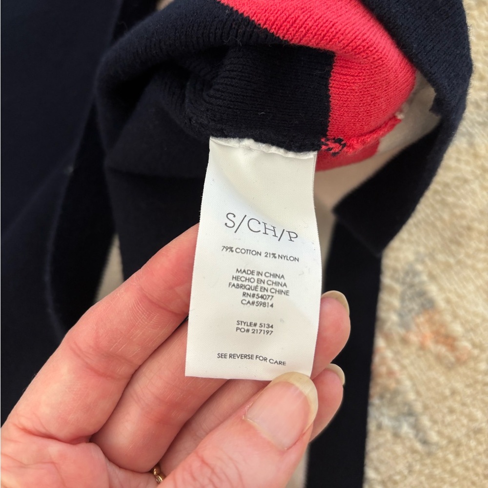 CAbi Navy Top with Red and White Stripe Accents - Picture 4 of 6